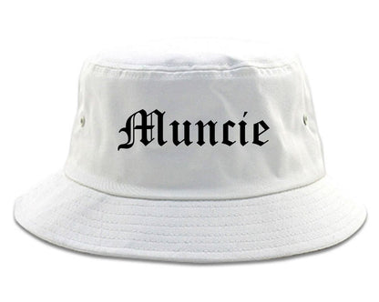 Muncie Indiana IN Old English Mens Bucket Hat White