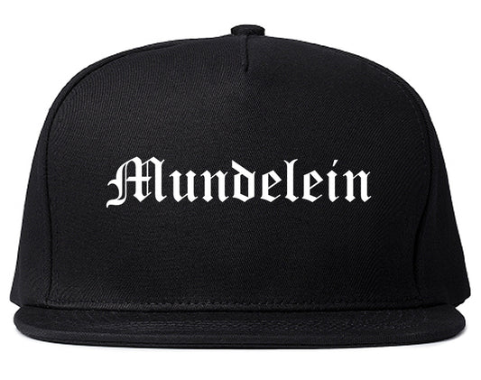 Mundelein Illinois IL Old English Mens Snapback Hat Black