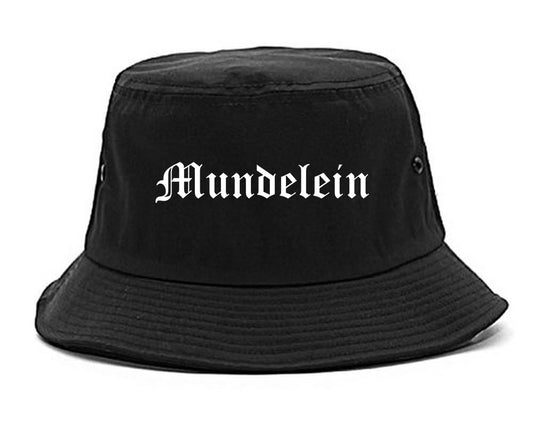 Mundelein Illinois IL Old English Mens Bucket Hat Black