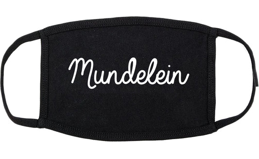 Mundelein Illinois IL Script Cotton Face Mask Black