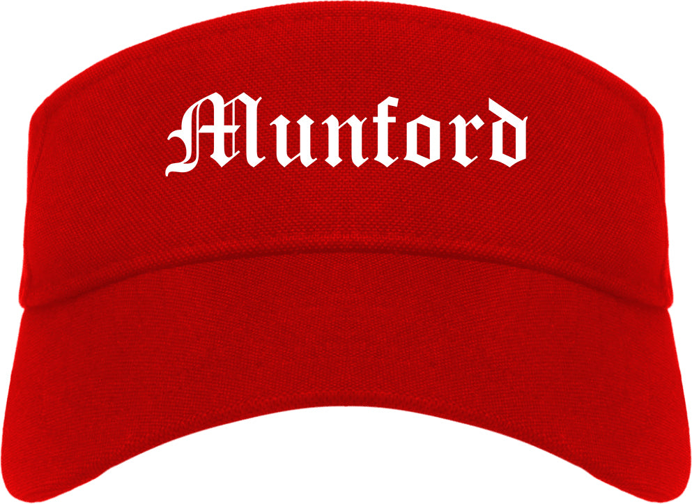 Munford Tennessee TN Old English Mens Visor Cap Hat Red