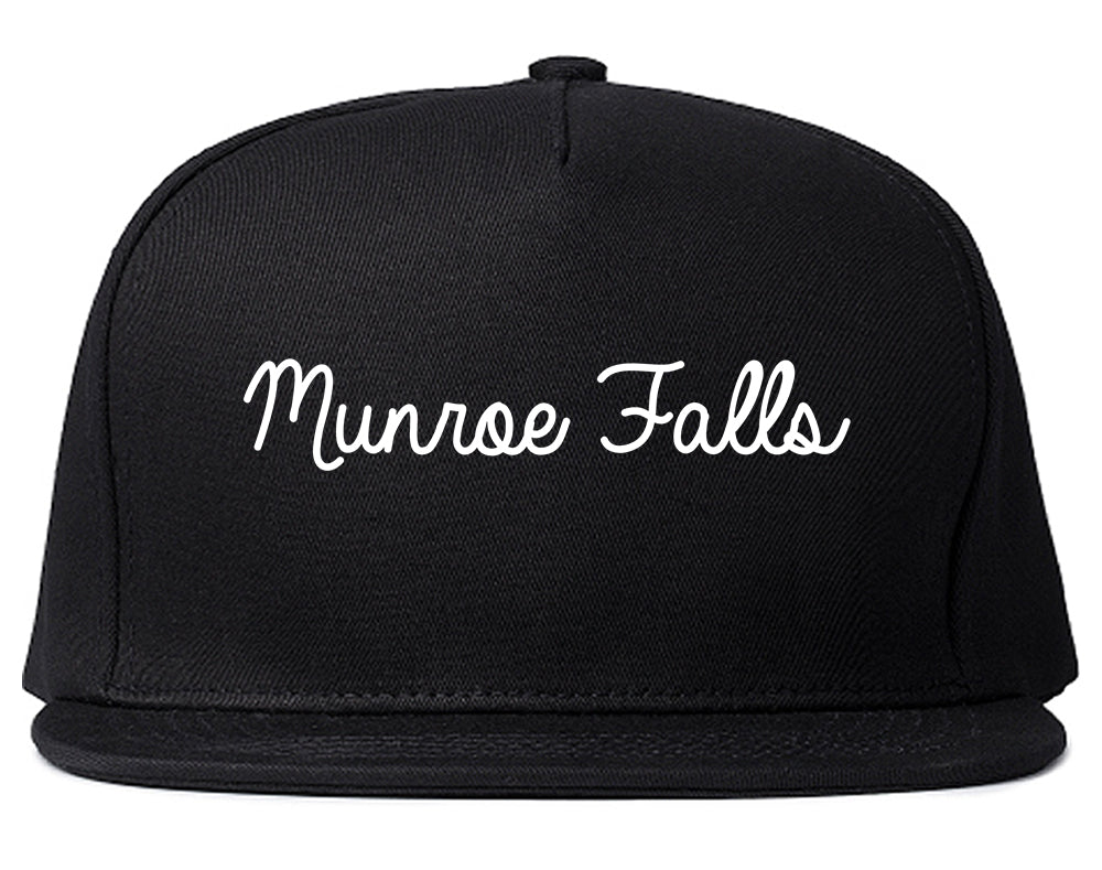 Munroe Falls Ohio OH Script Mens Snapback Hat Black