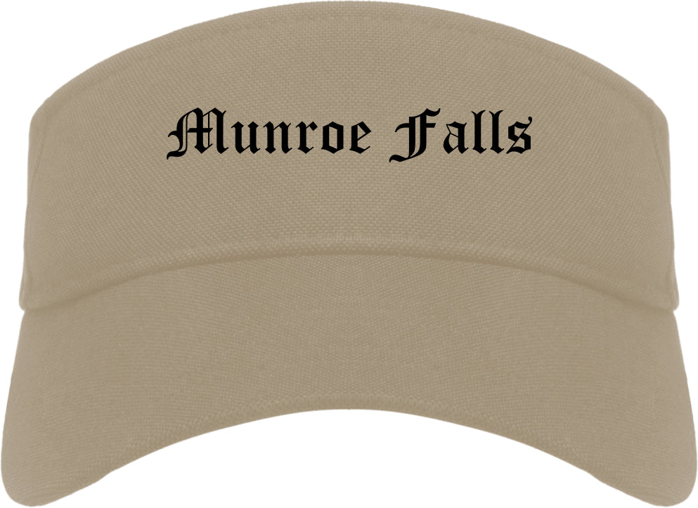 Munroe Falls Ohio OH Old English Mens Visor Cap Hat Khaki