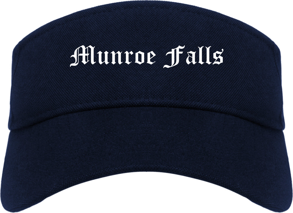 Munroe Falls Ohio OH Old English Mens Visor Cap Hat Navy Blue