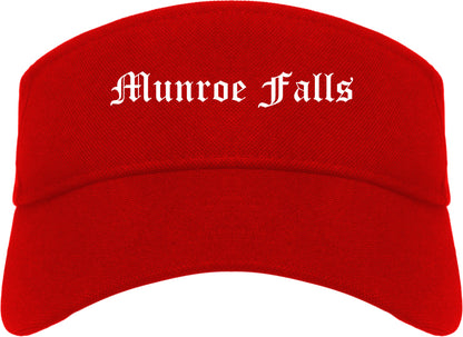 Munroe Falls Ohio OH Old English Mens Visor Cap Hat Red