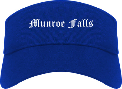 Munroe Falls Ohio OH Old English Mens Visor Cap Hat Royal Blue