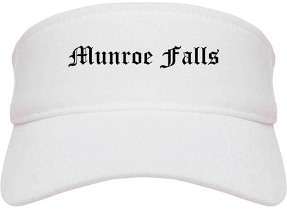 Munroe Falls Ohio OH Old English Mens Visor Cap Hat White