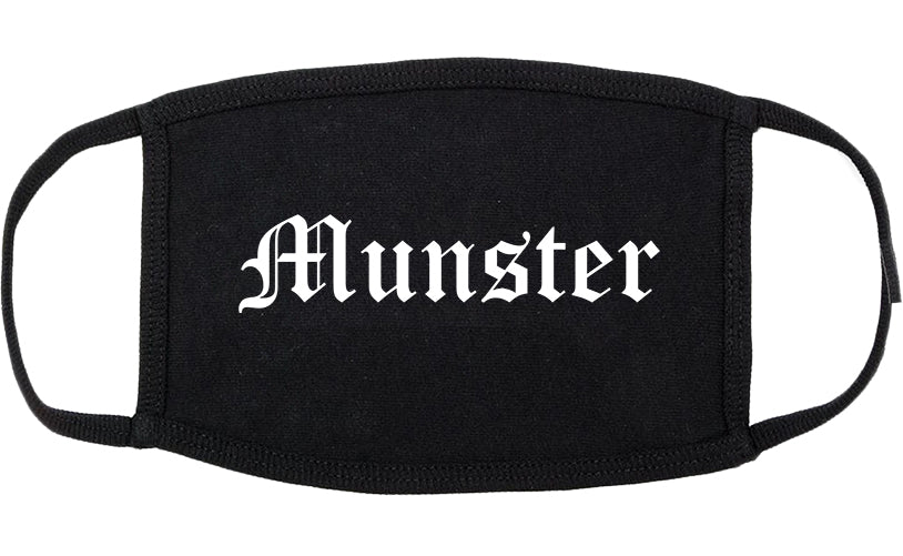Munster Indiana IN Old English Cotton Face Mask Black