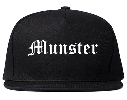 Munster Indiana IN Old English Mens Snapback Hat Black