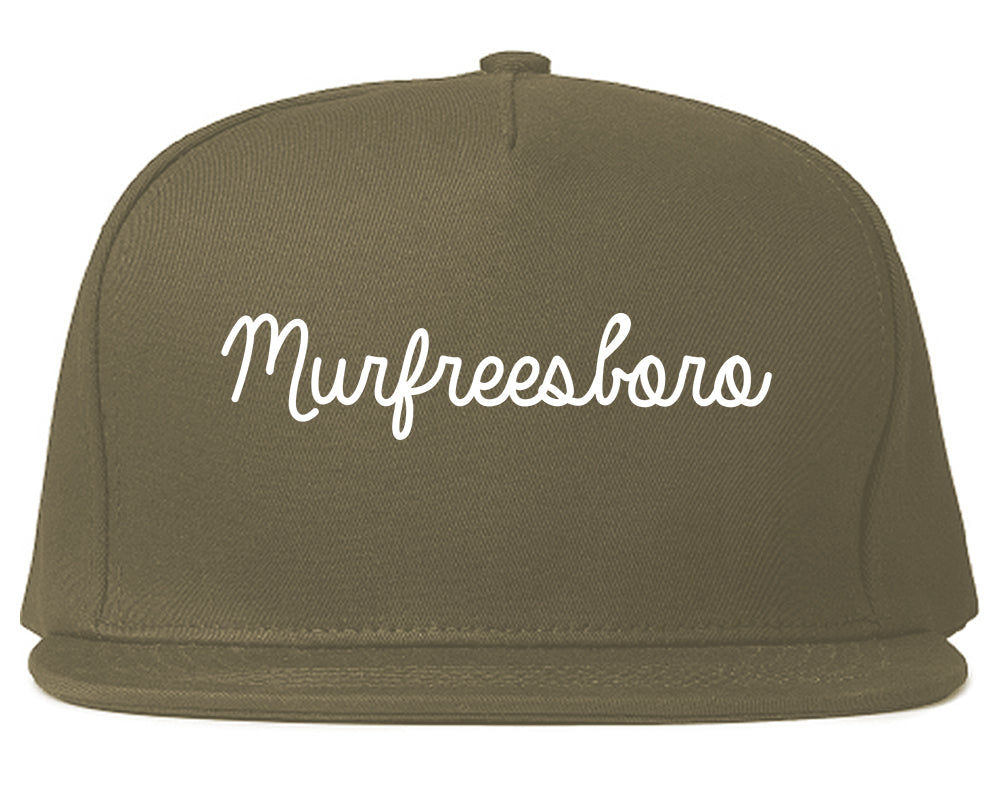 Murfreesboro Tennessee TN Script Mens Snapback Hat Grey