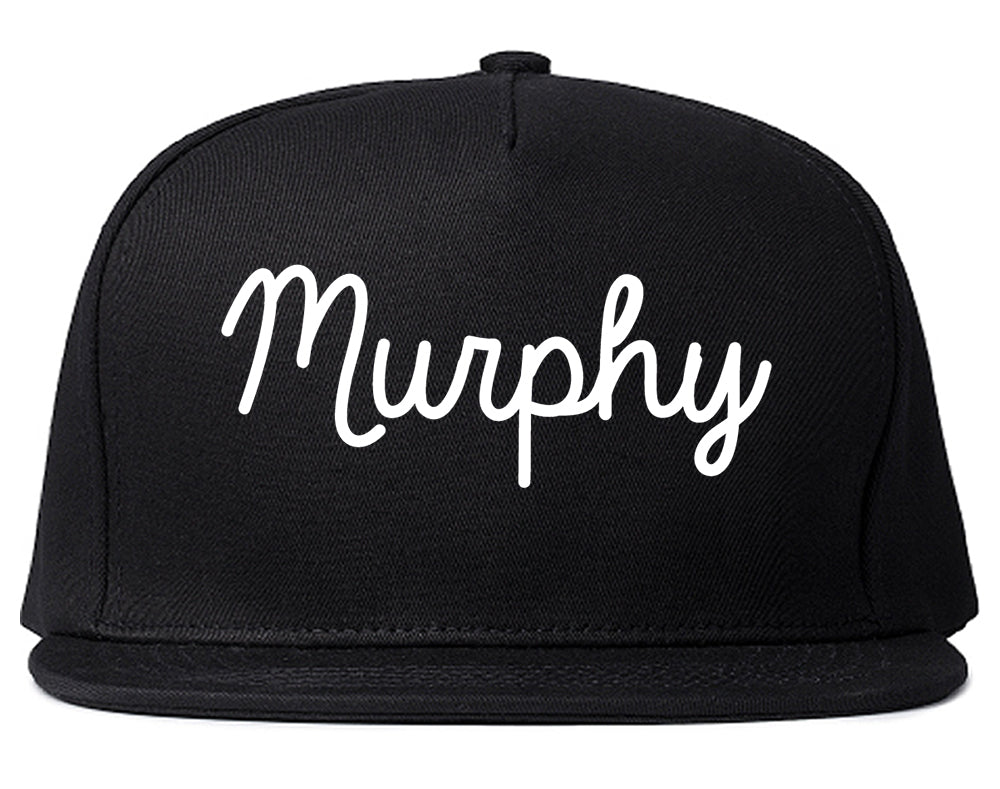 Murphy Texas TX Script Mens Snapback Hat Black