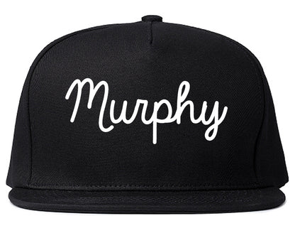 Murphy Texas TX Script Mens Snapback Hat Black