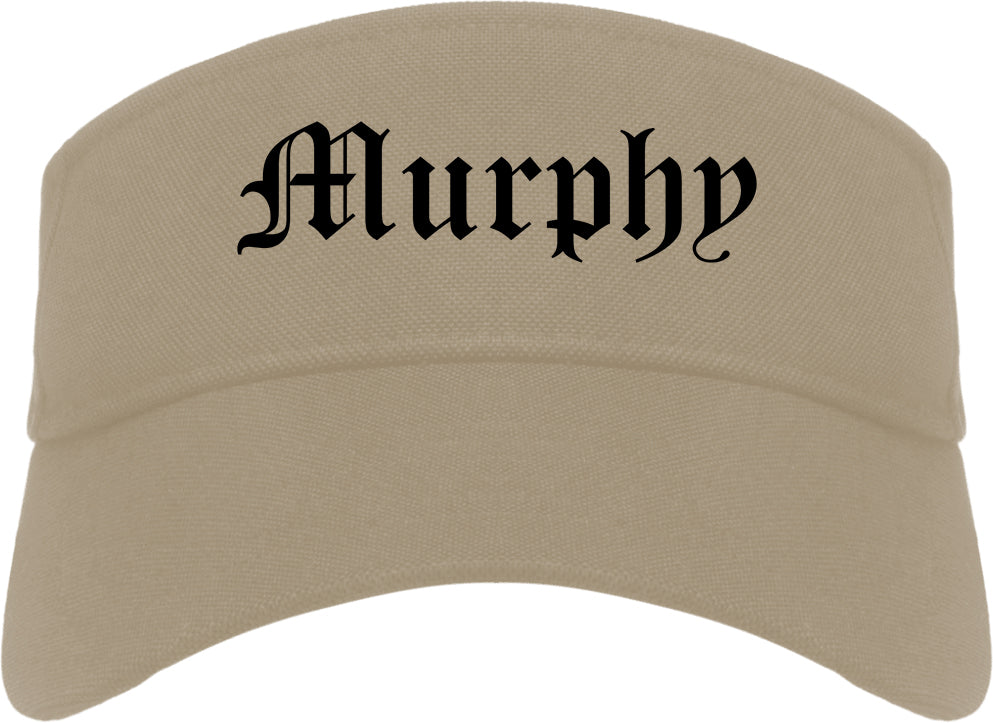 Murphy Texas TX Old English Mens Visor Cap Hat Khaki
