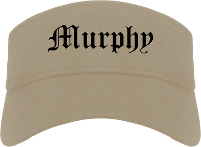 Murphy Texas TX Old English Mens Visor Cap Hat Khaki