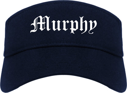 Murphy Texas TX Old English Mens Visor Cap Hat Navy Blue