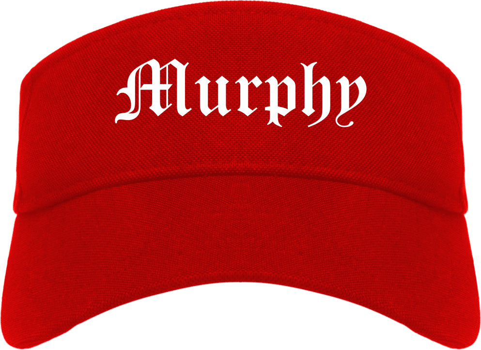 Murphy Texas TX Old English Mens Visor Cap Hat Red