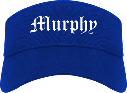 Murphy Texas TX Old English Mens Visor Cap Hat Royal Blue