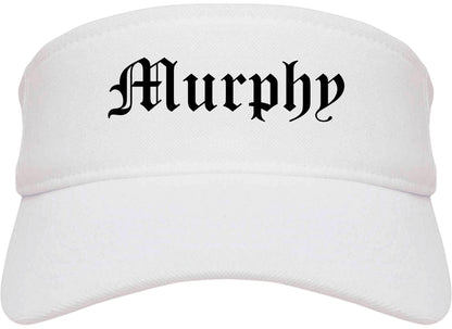 Murphy Texas TX Old English Mens Visor Cap Hat White