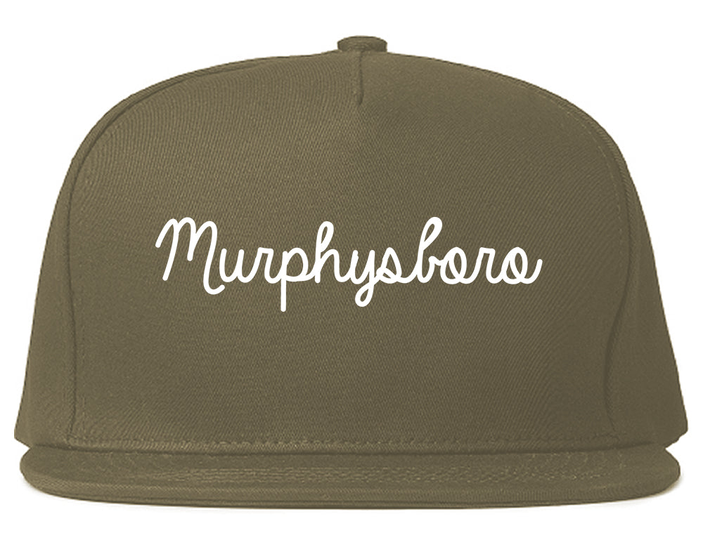 Murphysboro Illinois IL Script Mens Snapback Hat Grey