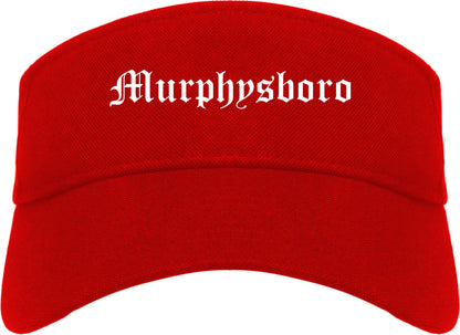 Murphysboro Illinois IL Old English Mens Visor Cap Hat Red
