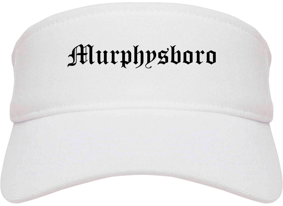 Murphysboro Illinois IL Old English Mens Visor Cap Hat White