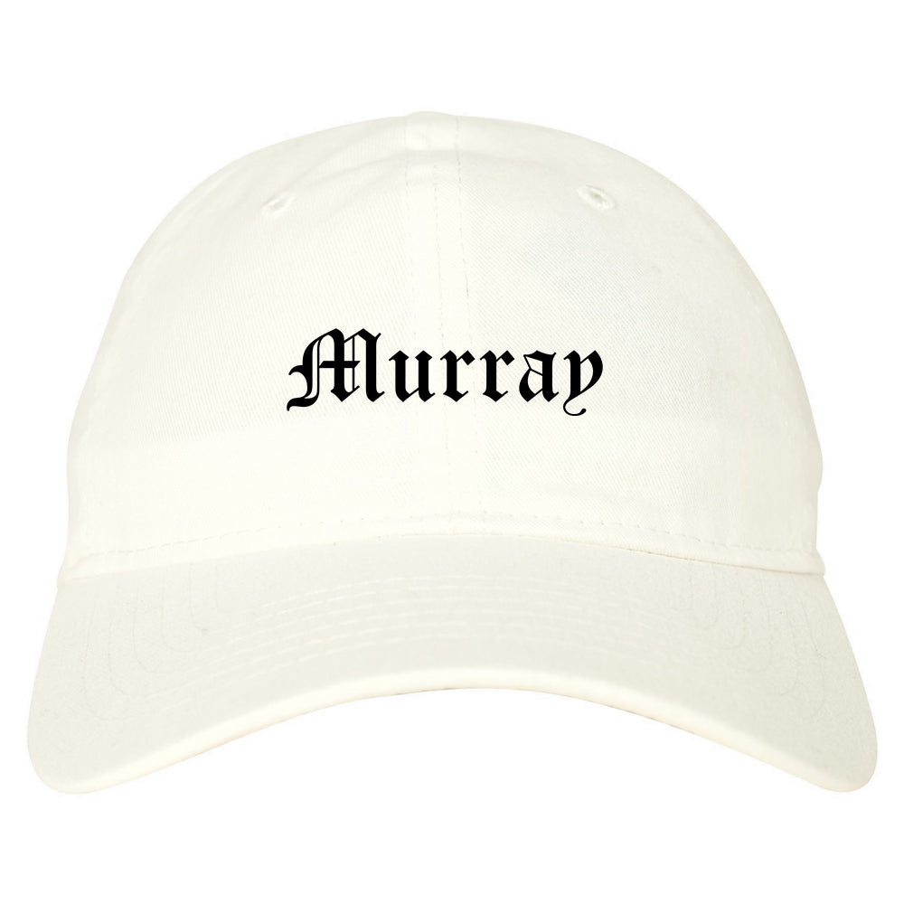 Murray Kentucky KY Old English Mens Dad Hat Baseball Cap White
