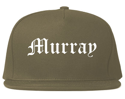 Murray Utah UT Old English Mens Snapback Hat Grey