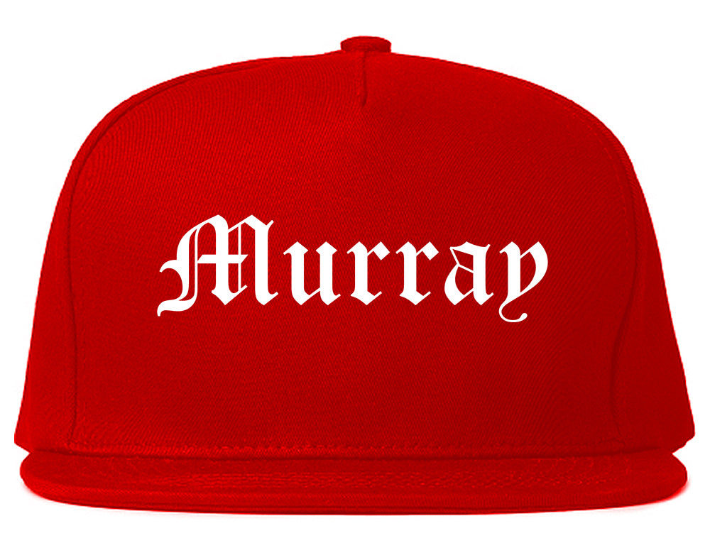Murray Utah UT Old English Mens Snapback Hat Red