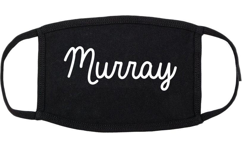 Murray Utah UT Script Cotton Face Mask Black