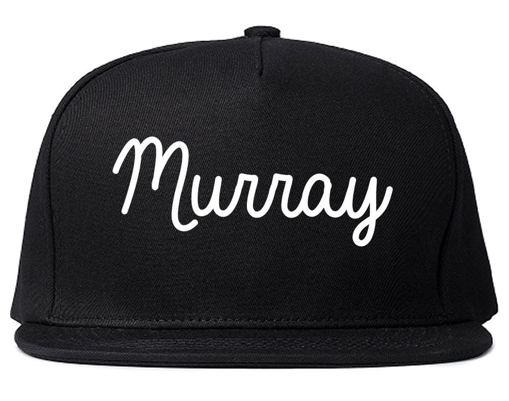 Murray Utah UT Script Mens Snapback Hat Black
