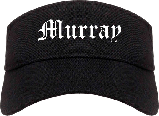 Murray Utah UT Old English Mens Visor Cap Hat Black