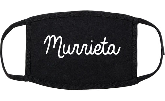 Murrieta California CA Script Cotton Face Mask Black