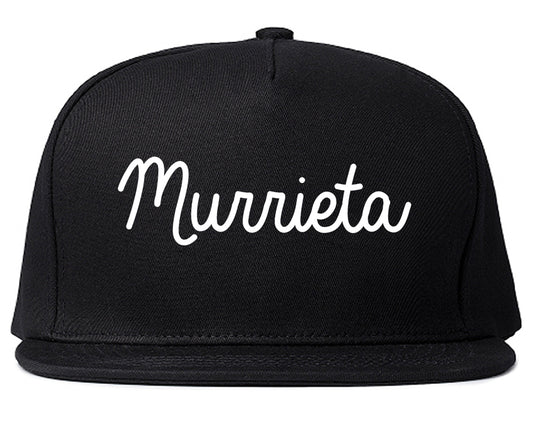 Murrieta California CA Script Mens Snapback Hat Black