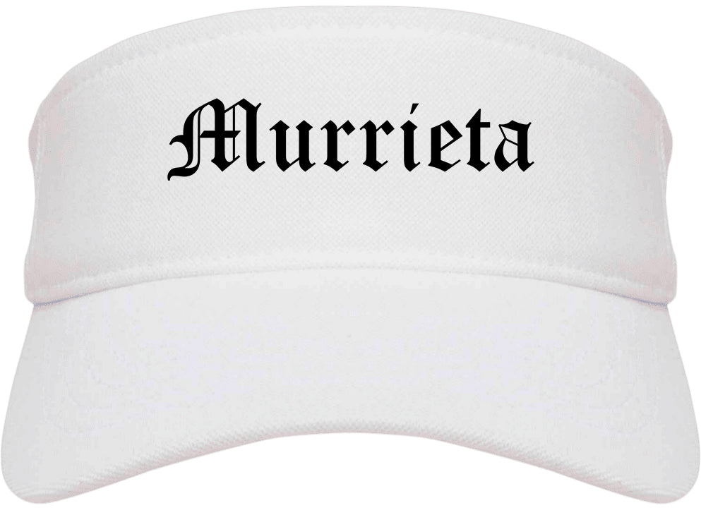 Murrieta California CA Old English Mens Visor Cap Hat White