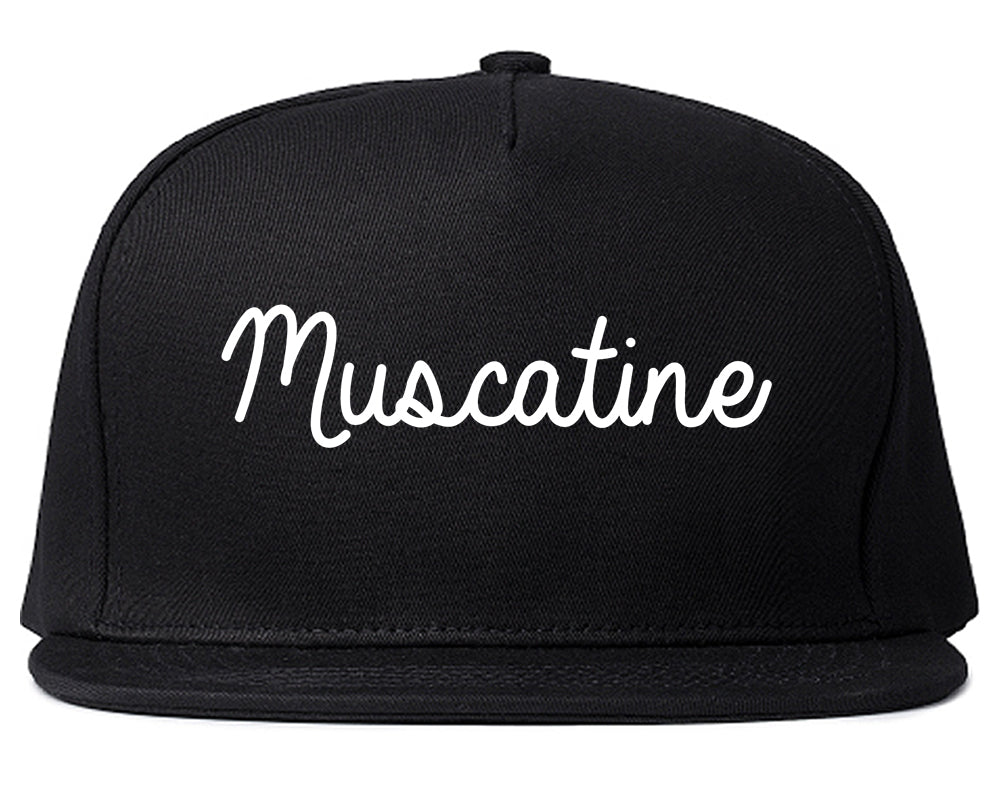 Muscatine Iowa IA Script Mens Snapback Hat Black