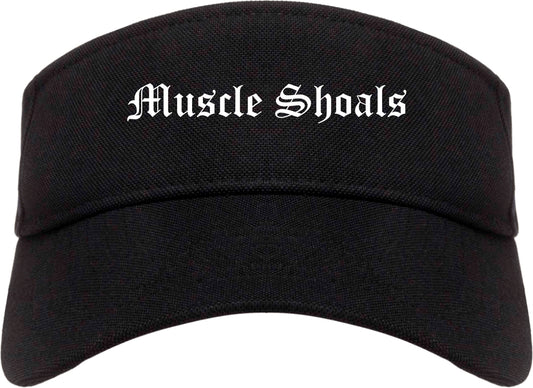 Muscle Shoals Alabama AL Old English Mens Visor Cap Hat Black