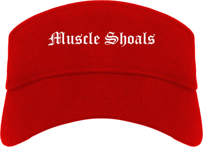 Muscle Shoals Alabama AL Old English Mens Visor Cap Hat Red
