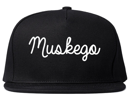 Muskego Wisconsin WI Script Mens Snapback Hat Black