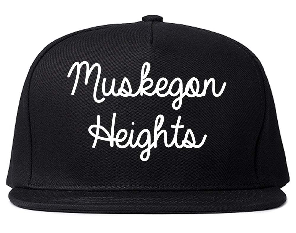 Muskegon Heights Michigan MI Script Mens Snapback Hat Black