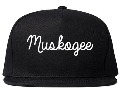 Muskogee Oklahoma OK Script Mens Snapback Hat Black