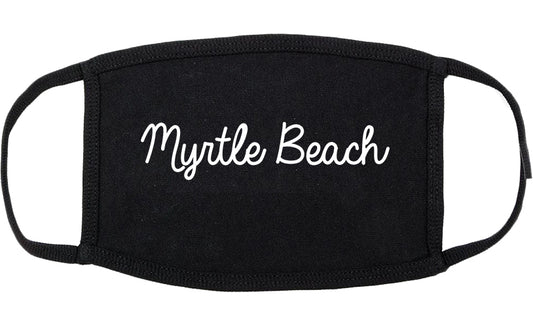 Myrtle Beach South Carolina SC Script Cotton Face Mask Black