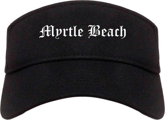 Myrtle Beach South Carolina SC Old English Mens Visor Cap Hat Black