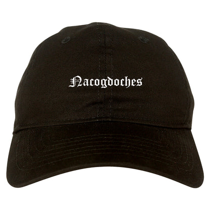 Nacogdoches Texas TX Old English Mens Dad Hat Baseball Cap Black