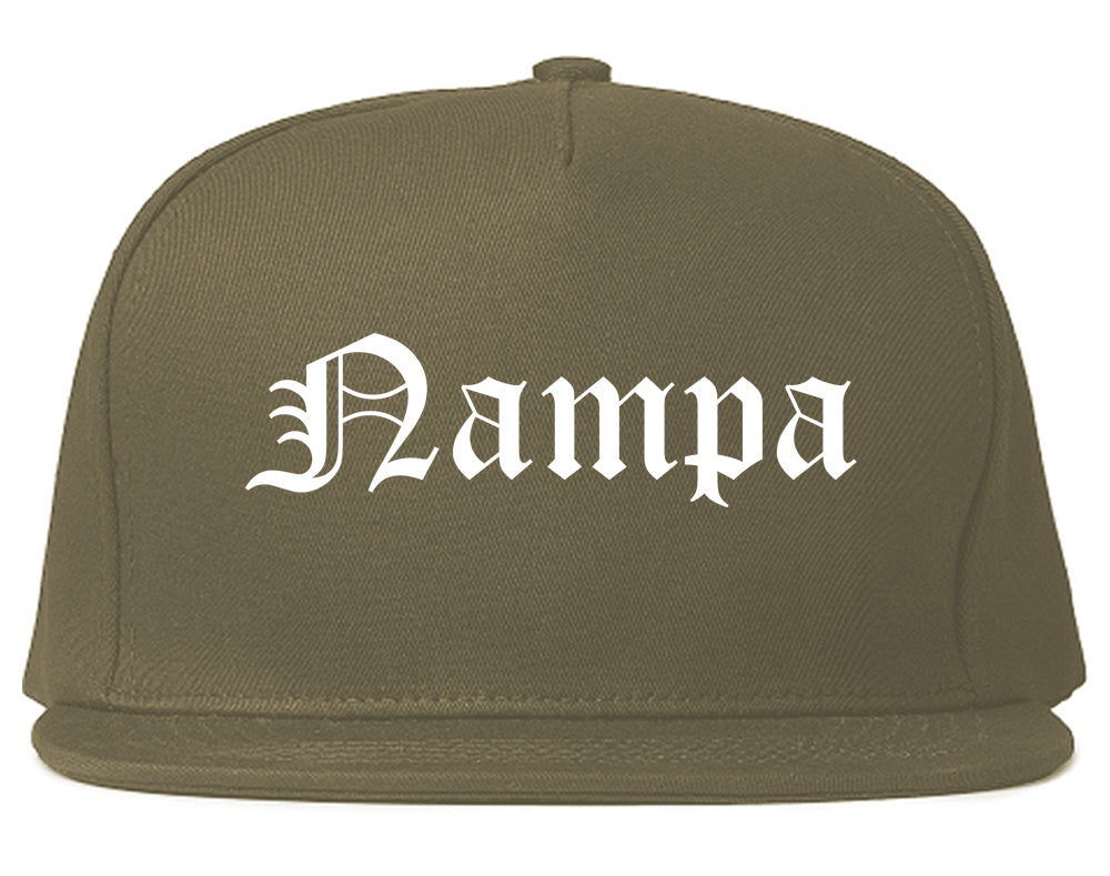 Nampa Idaho ID Old English Mens Snapback Hat Grey