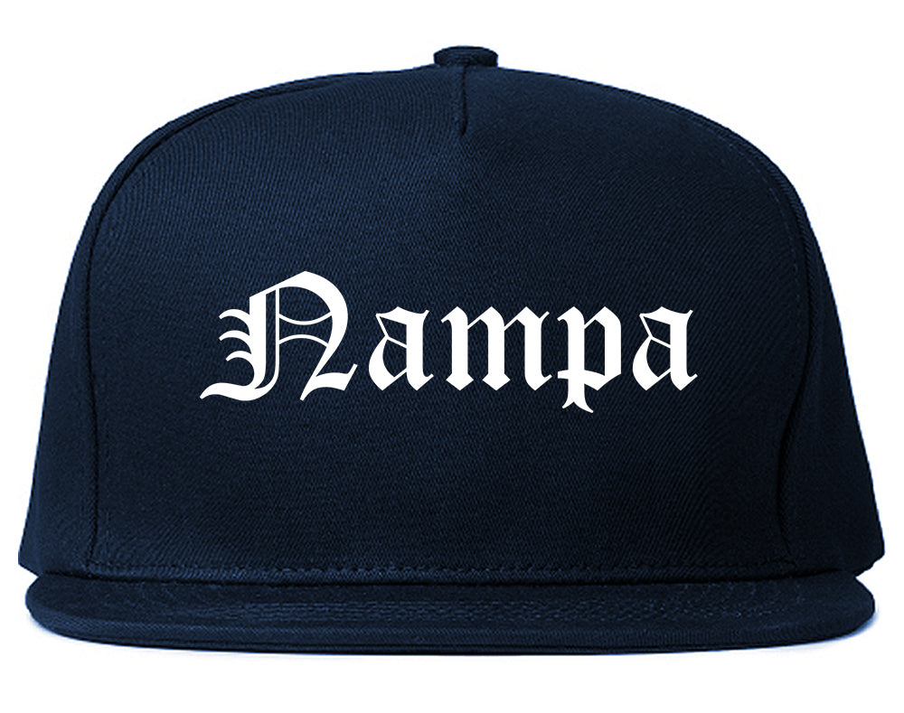 Nampa Idaho ID Old English Mens Snapback Hat Navy Blue