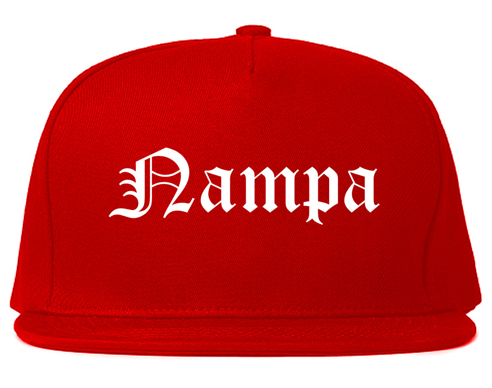 Nampa Idaho ID Old English Mens Snapback Hat Red