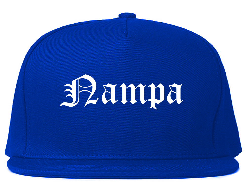 Nampa Idaho ID Old English Mens Snapback Hat Royal Blue