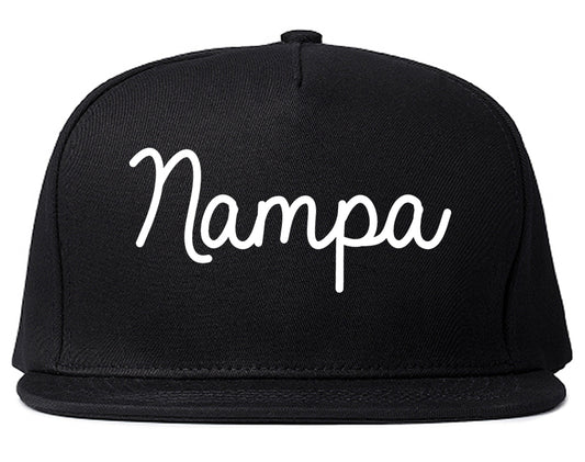 Nampa Idaho ID Script Mens Snapback Hat Black