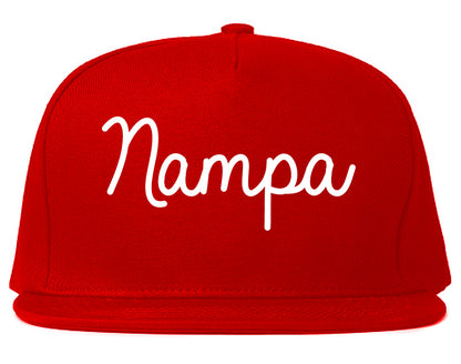 Nampa Idaho ID Script Mens Snapback Hat Red