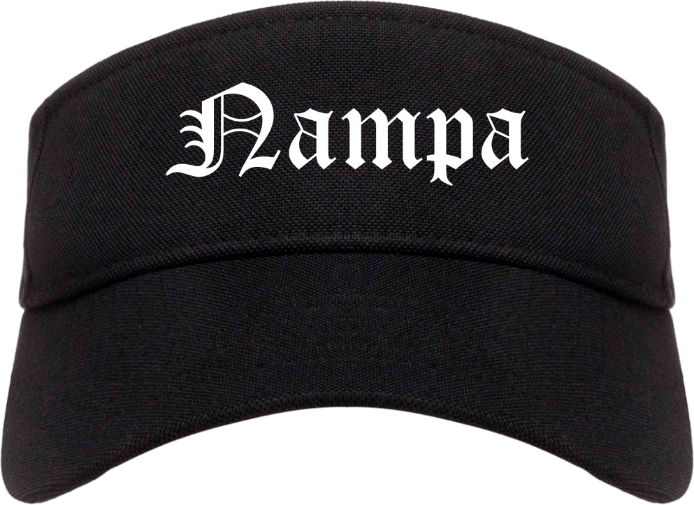 Nampa Idaho ID Old English Mens Visor Cap Hat Black
